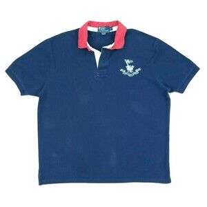 Vintage Polo Ralph Lauren Shirt XL HMS Nautical Crest Flag Regatta Rugby  Naval